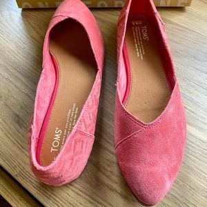 Toms Pink Suede Flats